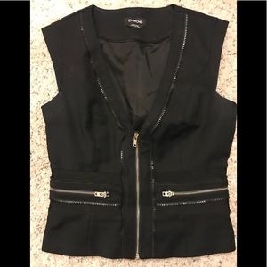 Black Bebe Deep Plunge Vest Top